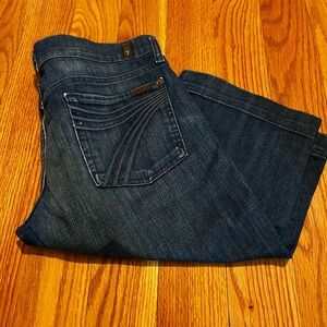 7 For All Mankind Blue Denim Cropped
